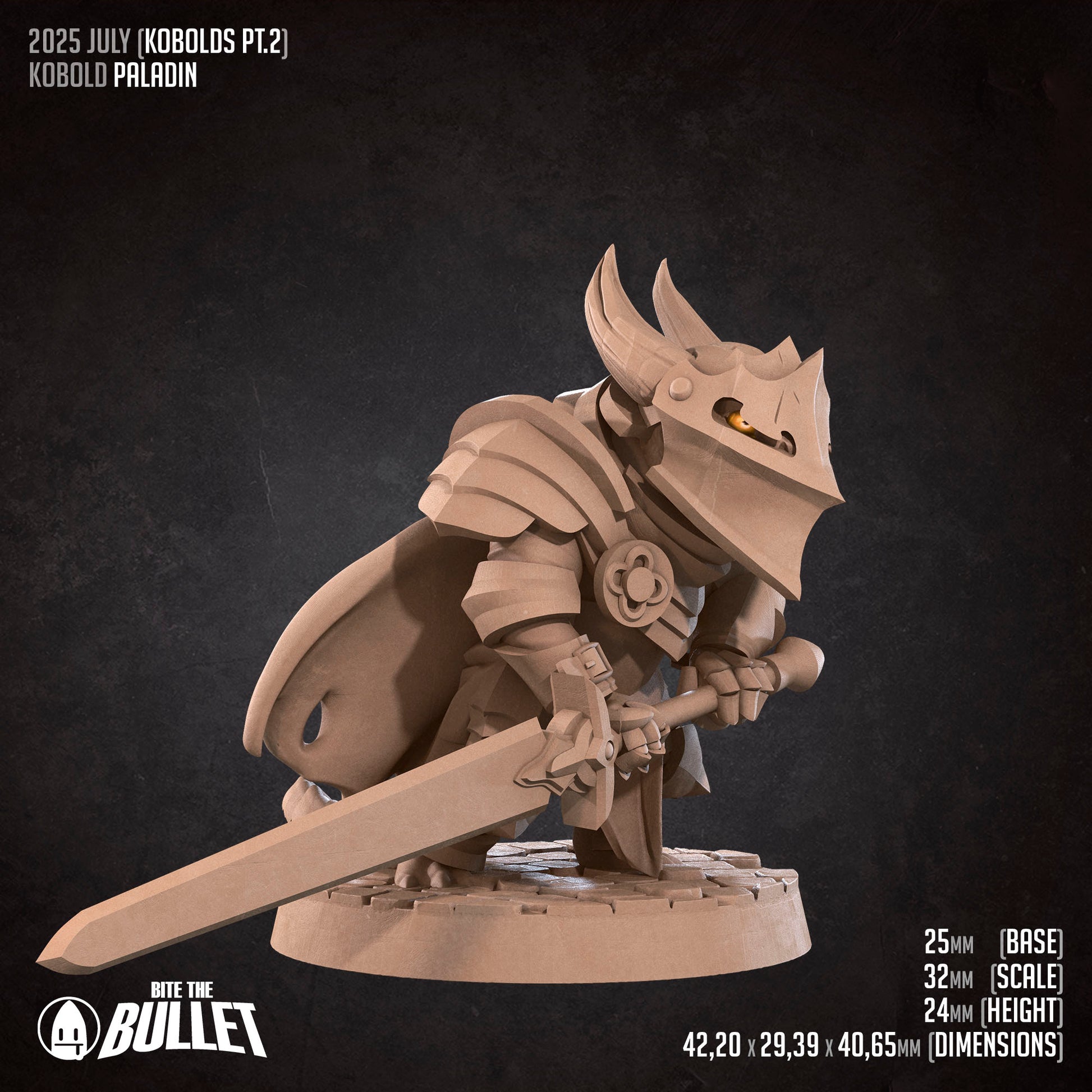 Kobold Paladin | D&D TTRPG Miniature | Bite the Bullet