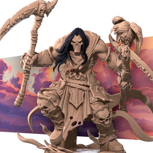 Pale Demon Rider miniature from D&D TTRPG set by Tattles Told 3D, featuring a detailed undead horse and rider figure.