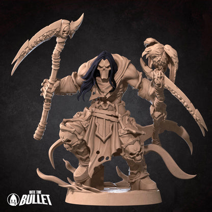 Pale Demon Rider miniature from Tattles Told 3D featuring a dark, sinister demon on a rider with detailed armor and weaponry.