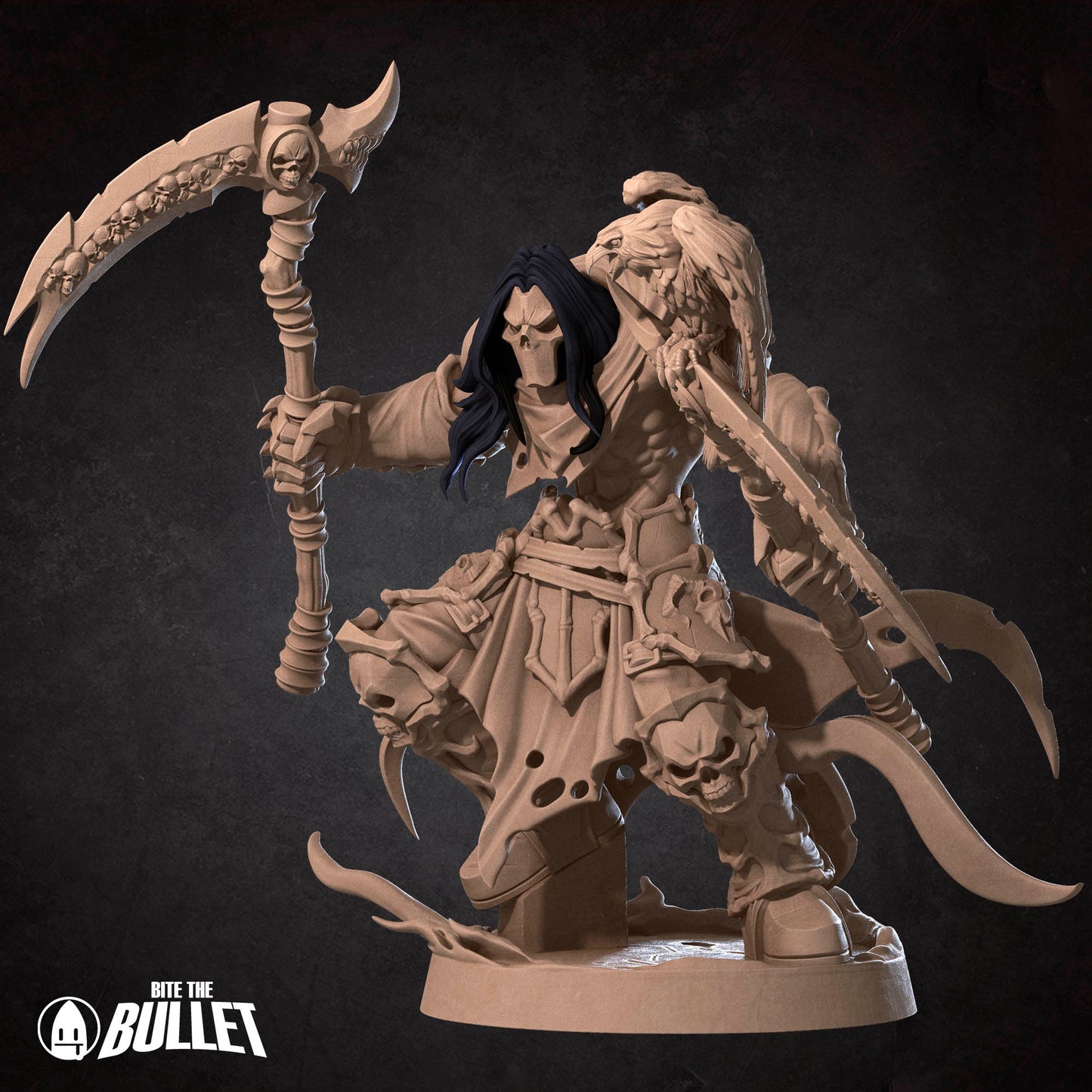 Pale Demon Rider miniature from Tattles Told 3D, featuring a spooky demon in armor, for D&D TTRPG gameplay.