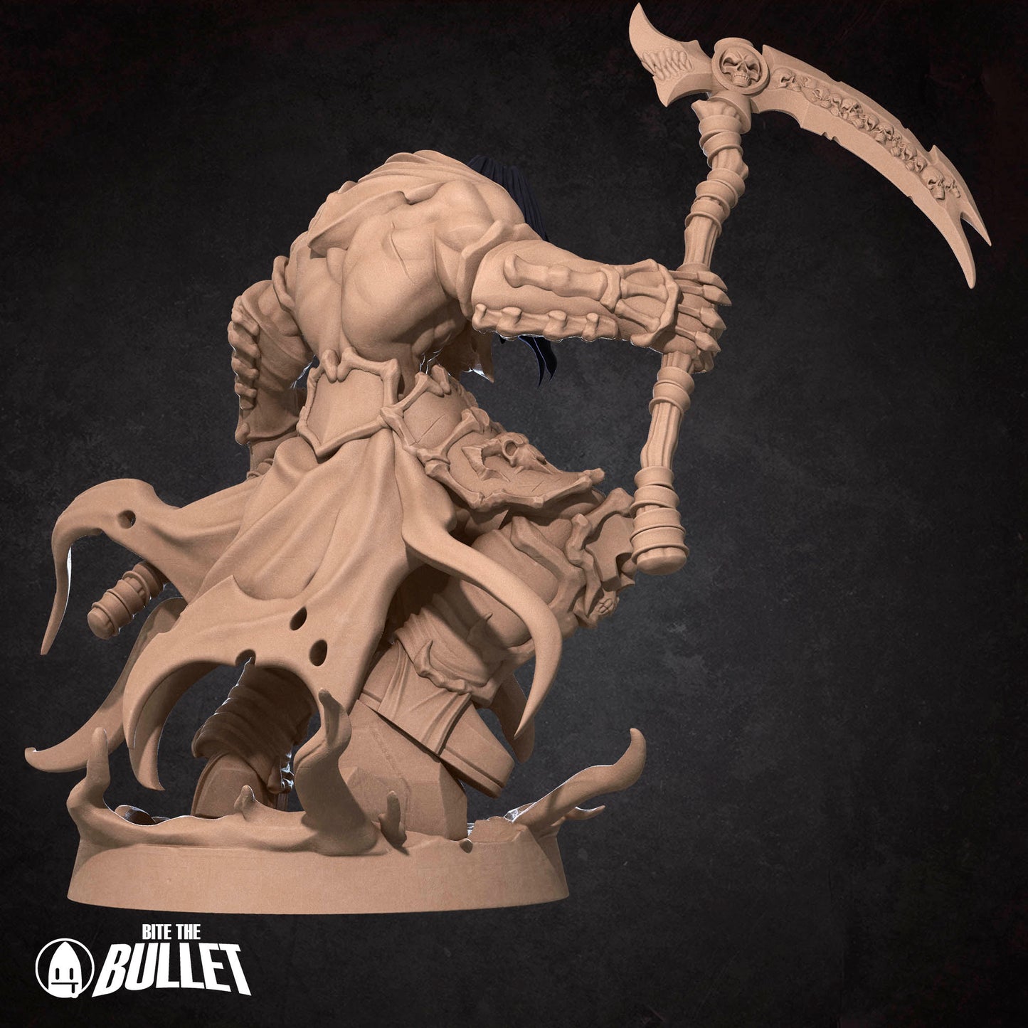 Pale Demon Rider D&D miniature by Tattles Told 3D, featuring a detailed undead horse-mounted demon figure.