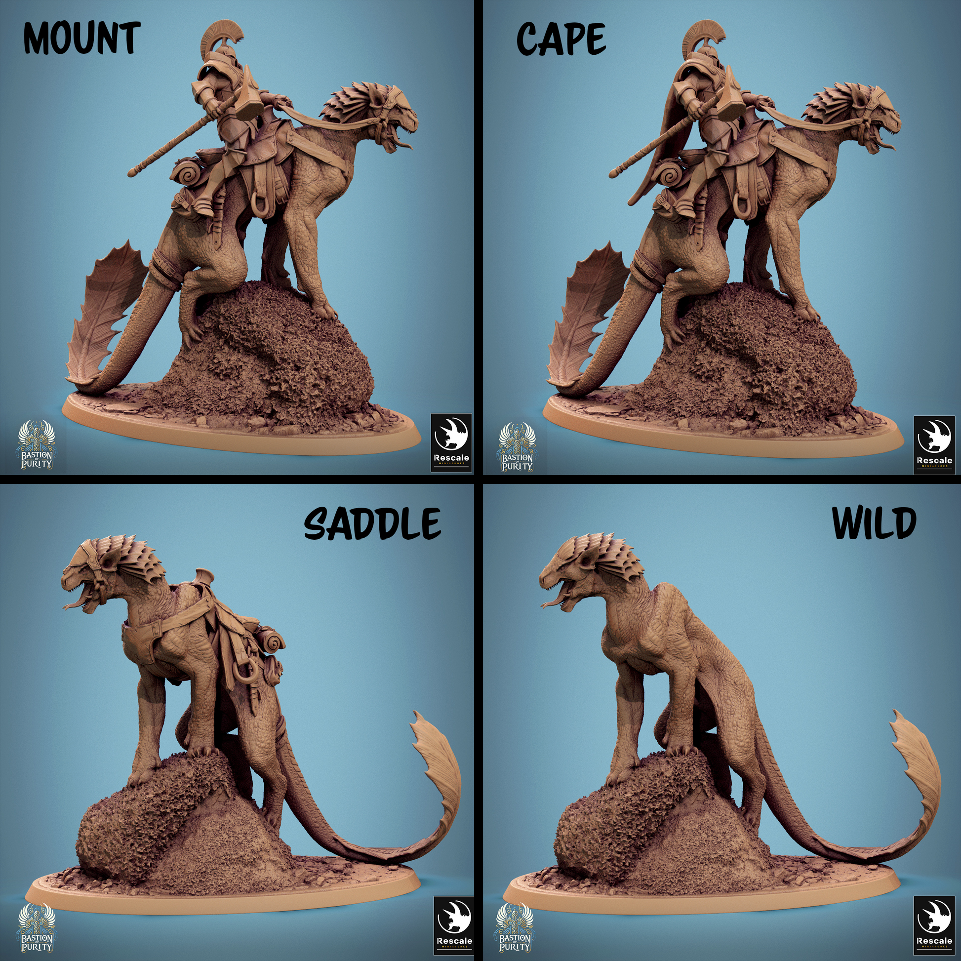 Rescaled Tattles Told 3D Panthera Pack Bastion of Purity Warband miniature of Panthera chief for D&D TTRPG gameplay.