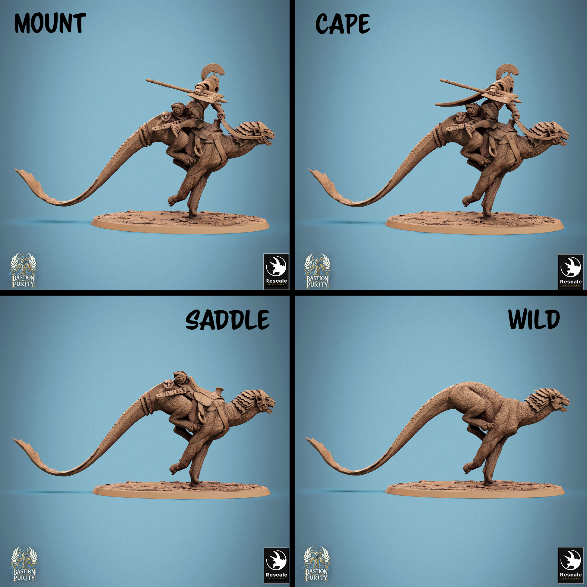 Rescaled Tattles Told 3D miniature of Panthera Pack, Bastion of Purity Warband, featuring a majestic snarling panther figure.