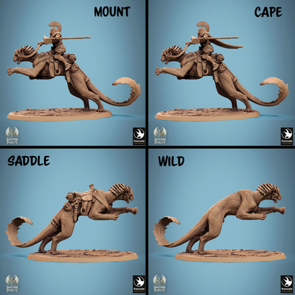 Rescaled Panthera Pack Bastion of Purity Warband miniature from Tattles Told 3D, featuring a dynamic feline character in action.