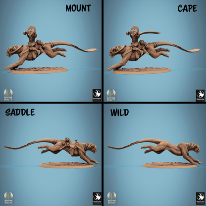 Rescaled Panthera Pack Bastion of Purity Warband miniature from Tattles Told 3D, featuring detailed feline warrior figures for D&D tabletop gaming.