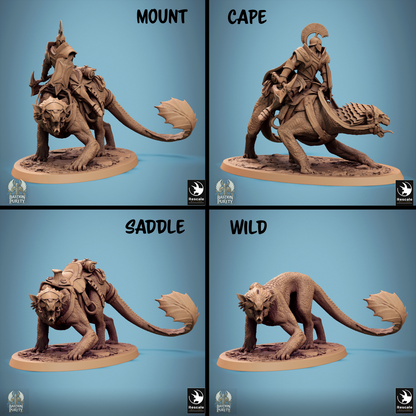 Tattles Told 3D Panthera Pack Bastion of Purity Warband miniature, stealthy feline character for D&D TTRPG gaming, rescaled miniature.