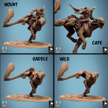Rescaled Panthera Pack Bastion of Purity Warband miniature from Tattles Told 3D for D&D TTRPG gameplay, detailed feline warrior figure