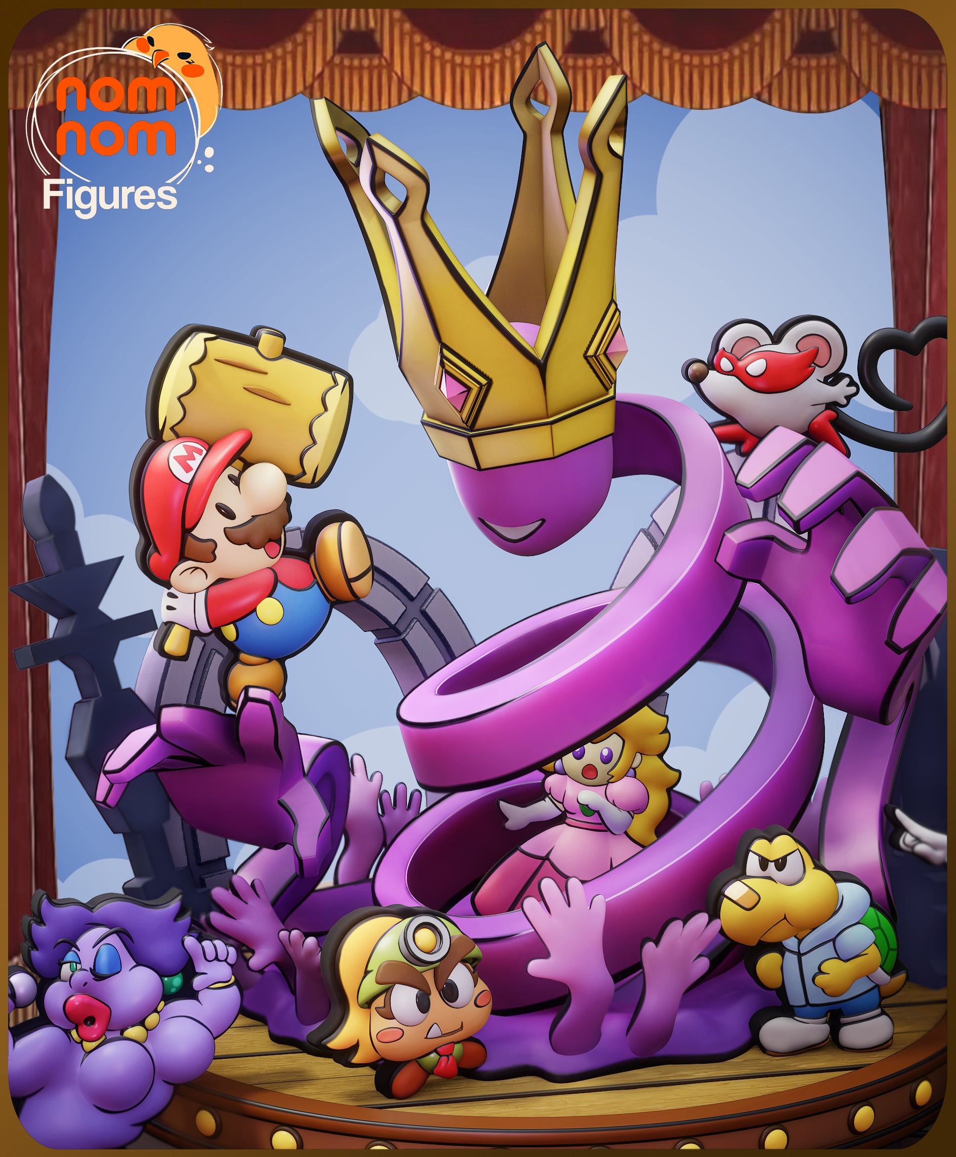 Chibi Paper Plumber | Resin Garage Kit Figure Anime Fan Art | Nomnom Figures