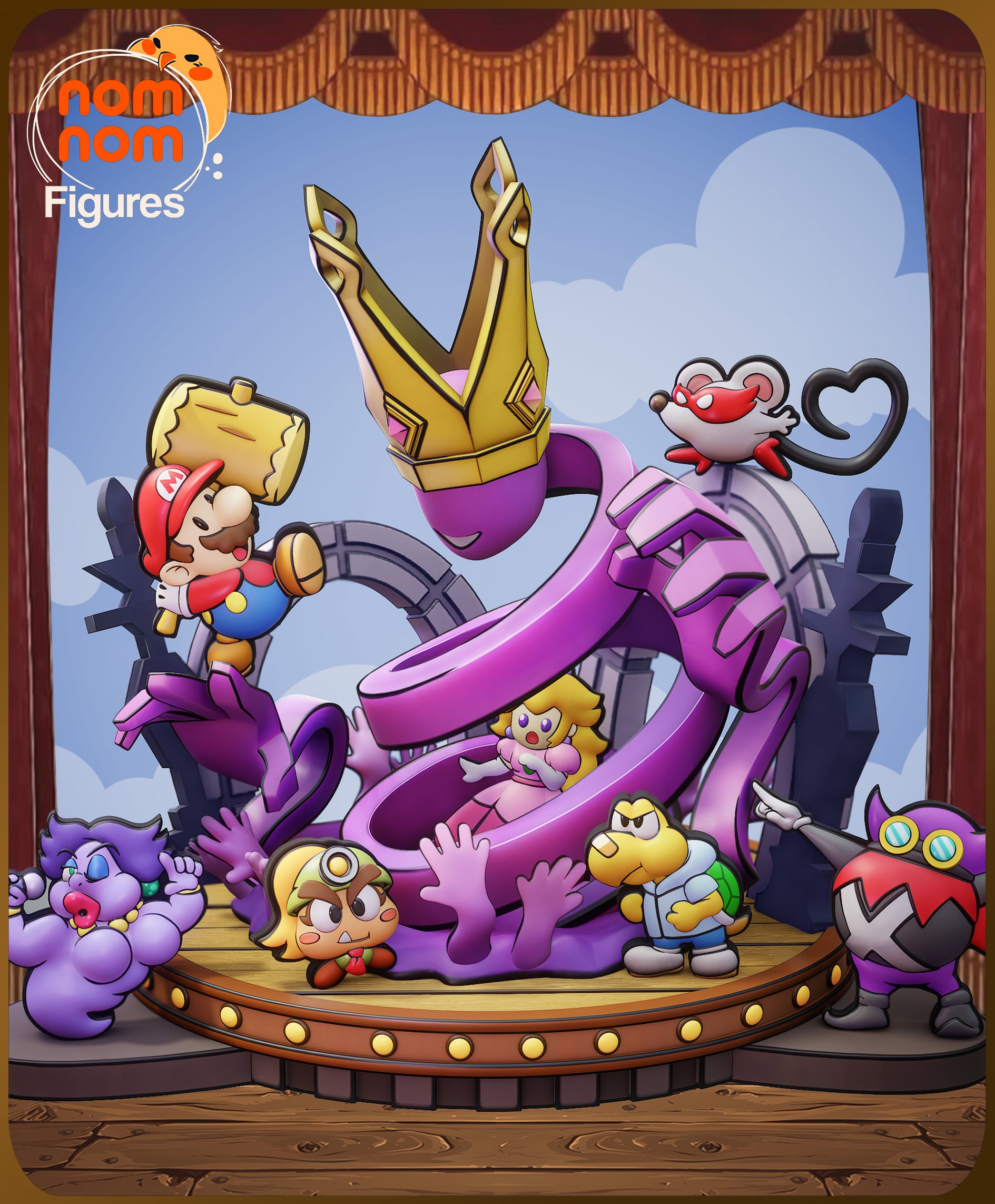 Chibi Paper Plumber | Resin Garage Kit Figure Anime Fan Art | Nomnom Figures