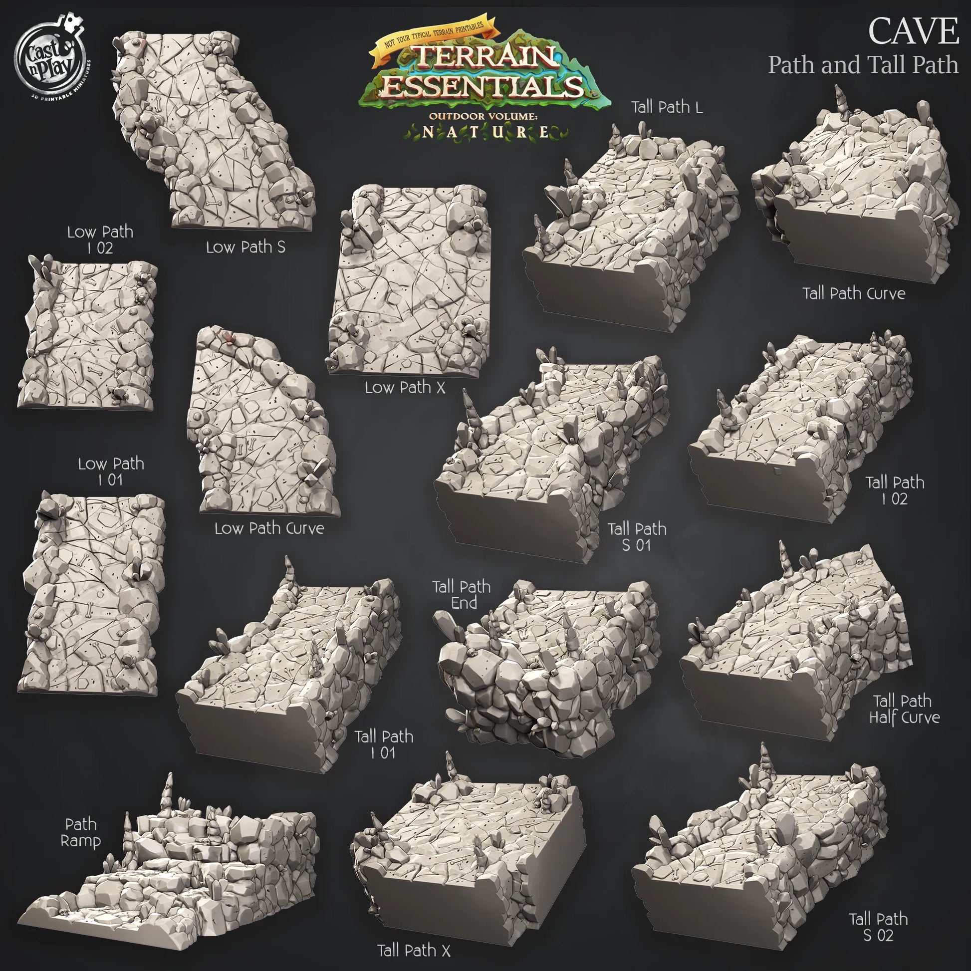 Cave Terrain Set | TTRPG Scatter Diorama Dollhouse Miniature | Terrain Essentials