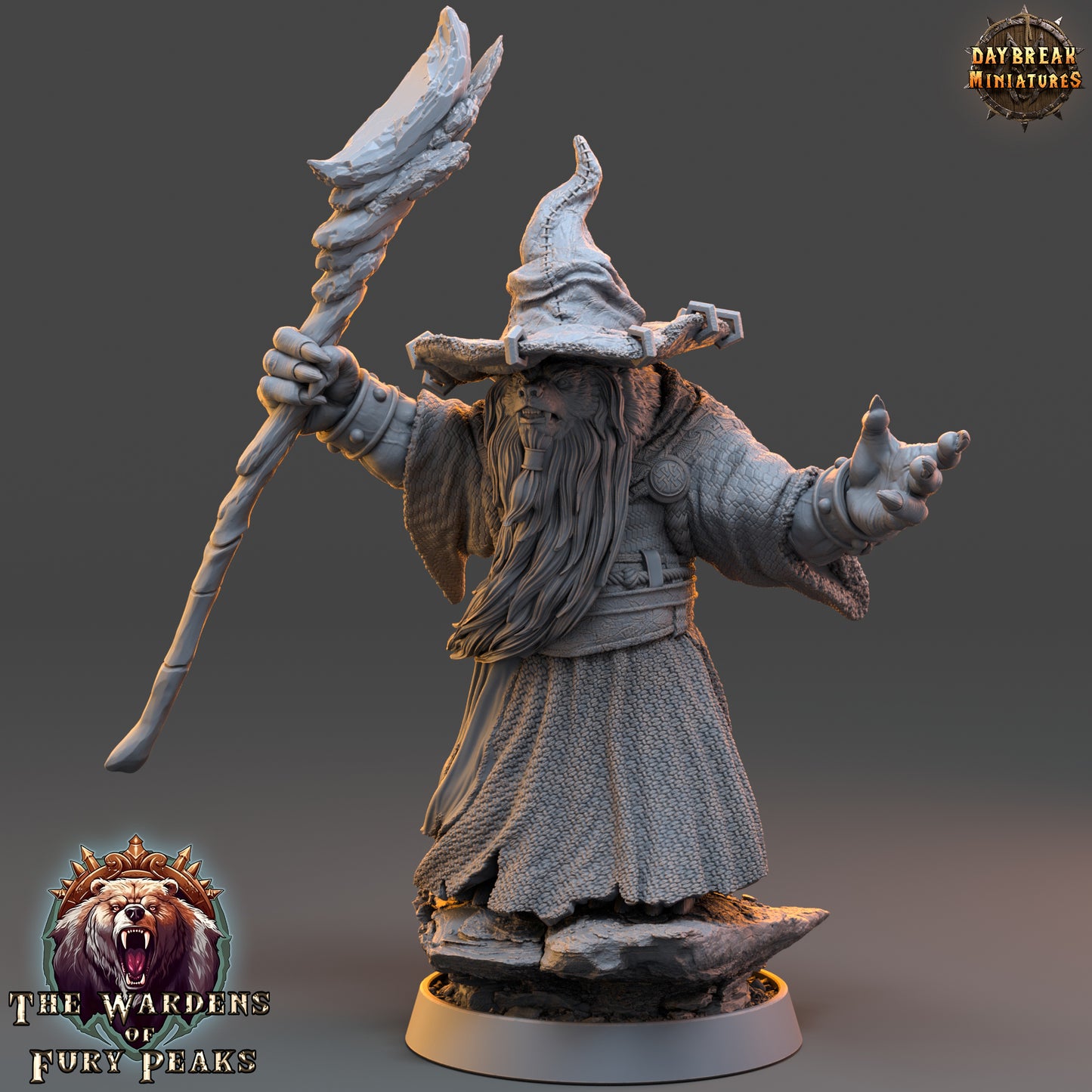 Bear Folk - The Wardens of Fury Peaks | Tabletop or Display Scale | D&D Mini | Daybreak Miniatures