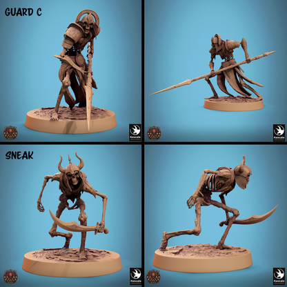Rescaled D&D miniature of Persian Skeletons Conclave of Bones undead skeleton warband by Tattles Told 3D, detailed skeletal figures for tabletop.