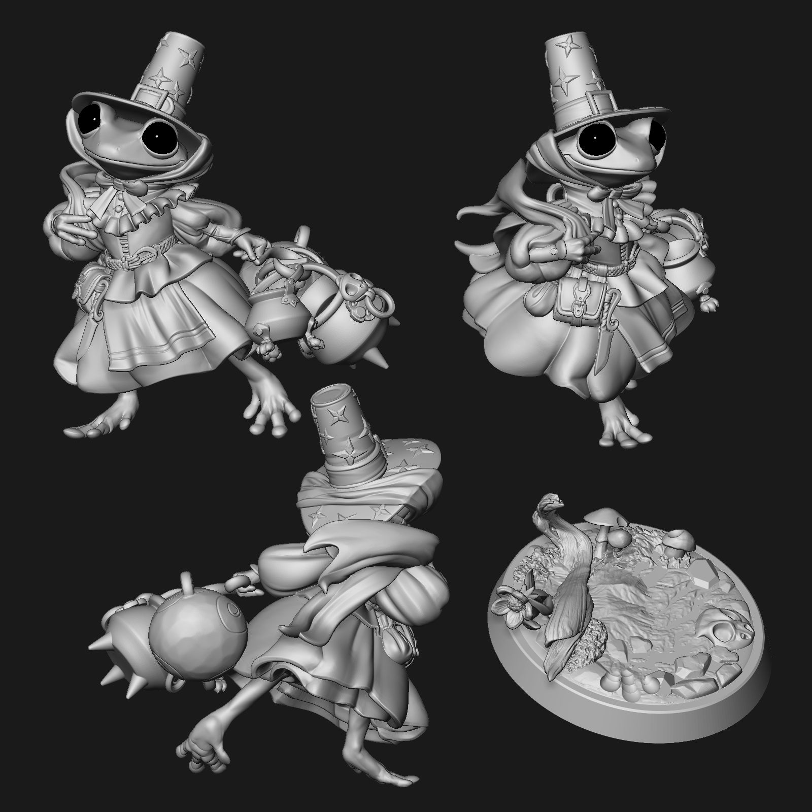 Pilgrim Frog Witch | Tabletop or Display Scale | D&D Humblewood TTRPG Miniature | Pepunki Creatures
