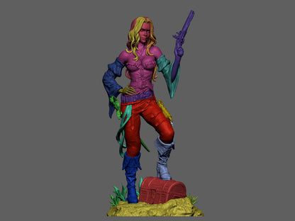 1:12 Pirate Woman | 3D Print Resin Garage Kit Figure | CA 3D Studios