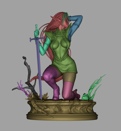 1:12 Dark Elf Warrior | 3D Printed Resin Garage Kit Figure | CA 3D Studios