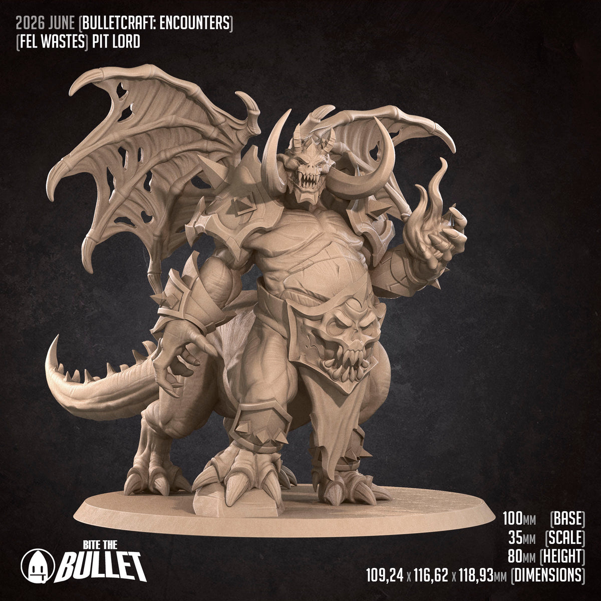 Fel Wastes Pit Lord | D&D TTRPG Miniature | Bite the Bullet