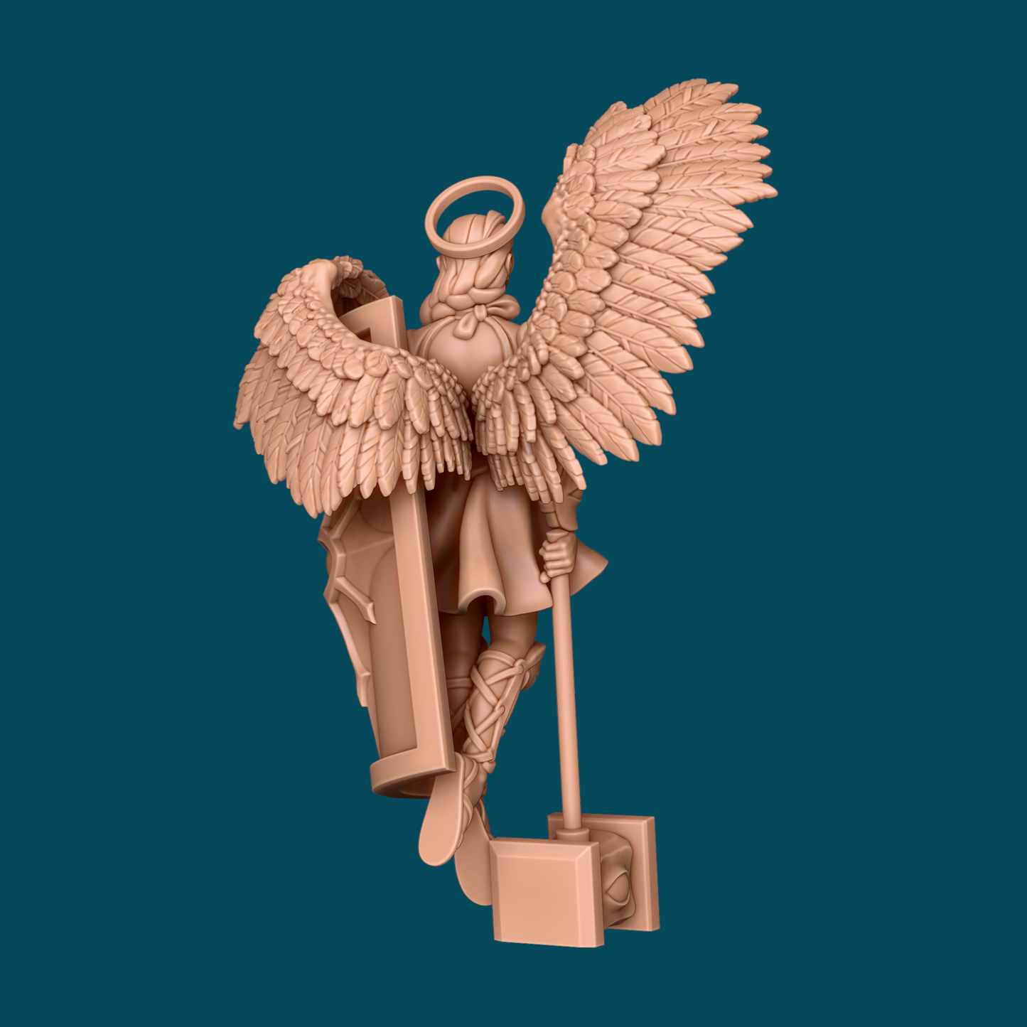 Pollux, a guardian angel miniature from Tattles Told 3D, featuring detailed angelic figure for D&D or tabletop gaming.