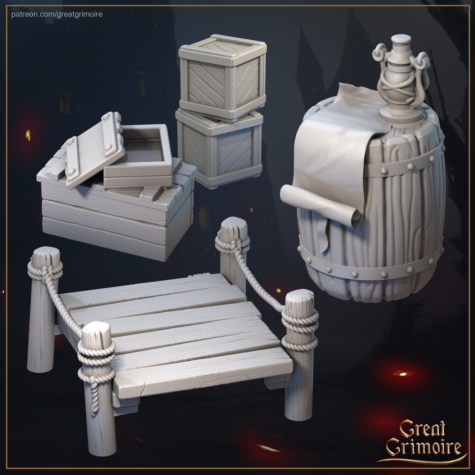 Port Scatter Set | D&D Tabletop Miniature | Great Grimoire