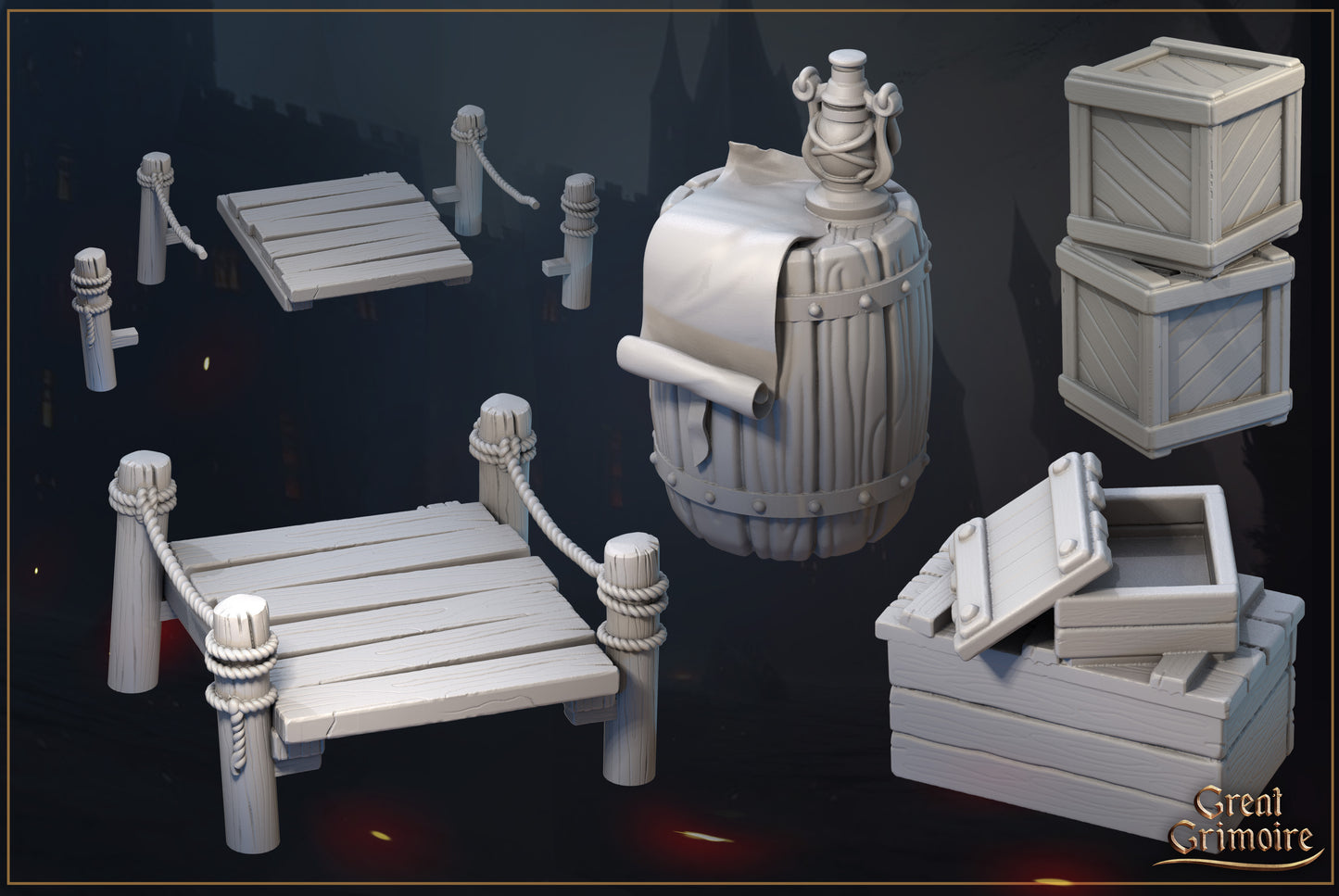 Port Scatter Set | D&D Tabletop Miniature | Great Grimoire