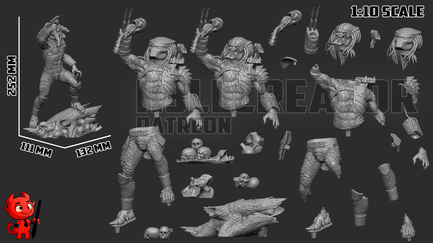 1:10 Alien Hunter | Resin Garage Kit Figure Game Fan Art | h3LL creator