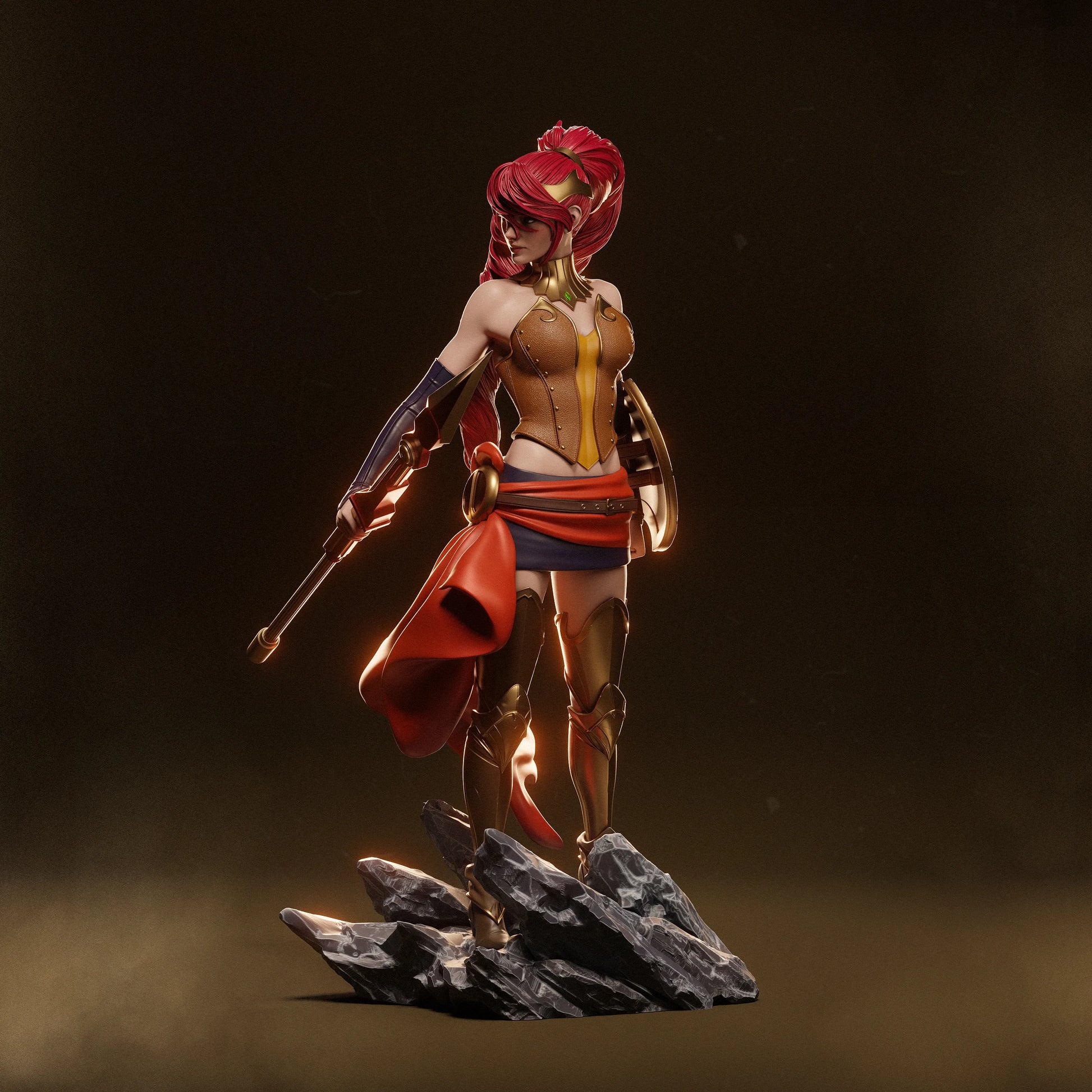 1:12 Red-Haired Champion | 3D Printed Resin Garage Kit Figure | CA 3D Studios - Tattles Told 3D