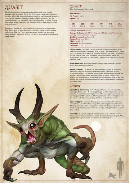 Quasit | TTRPG Monster Miniature | Yasashii Kyojin Studio