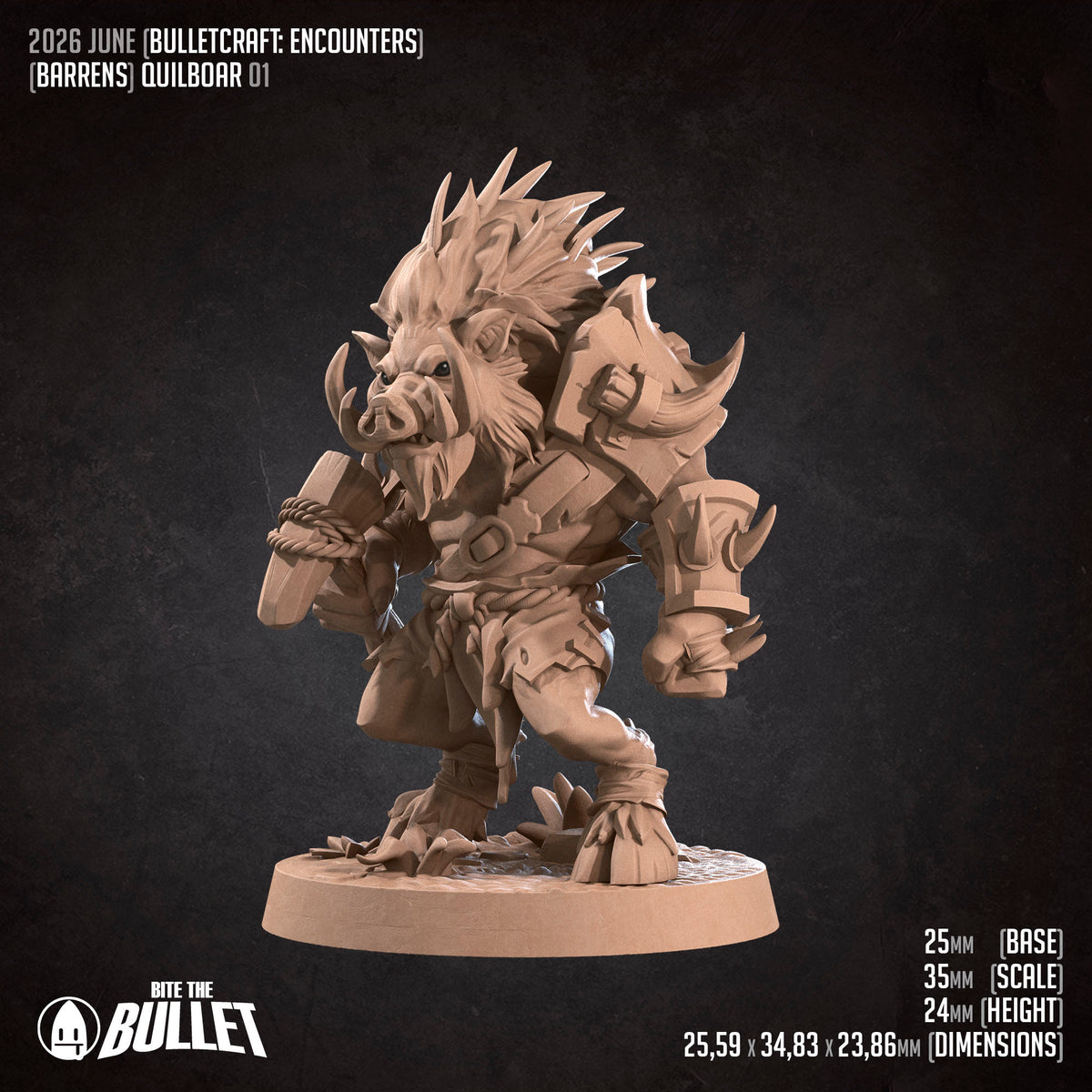 Barrens Quilboars | D&D TTRPG Miniature | Bite the Bullet