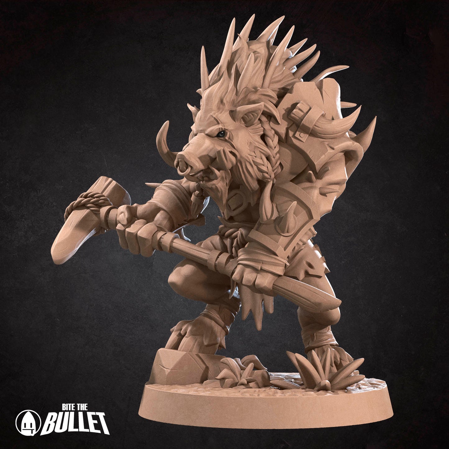 Barrens Quilboars | D&D TTRPG Miniature | Bite the Bullet