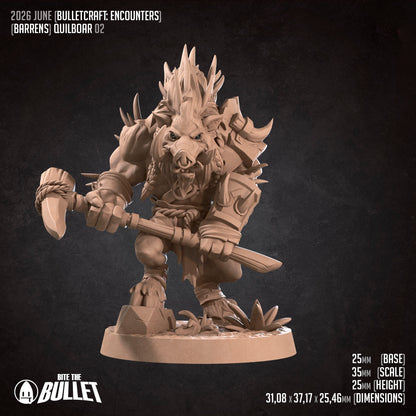 Barrens Quilboars | D&D TTRPG Miniature | Bite the Bullet