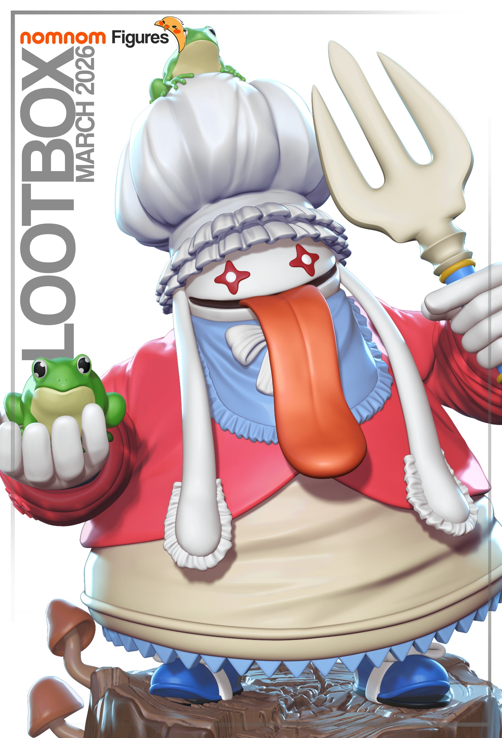 Hungry Blue Chef resin garage kit figure from Tattles Told 3D featuring Quina in detailed anime fan art style.