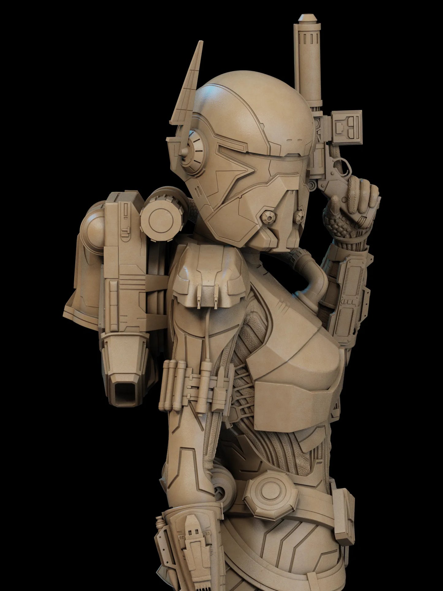 1:12 Armored Bounty Hunter | 3D Printed Resin Garage Kit Figure | CA 3D Studios