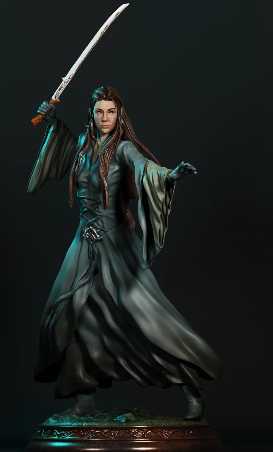 1:12 Elven Swordswoman | 3D Printed Resin Garage Kit Figure | CA 3D Studios