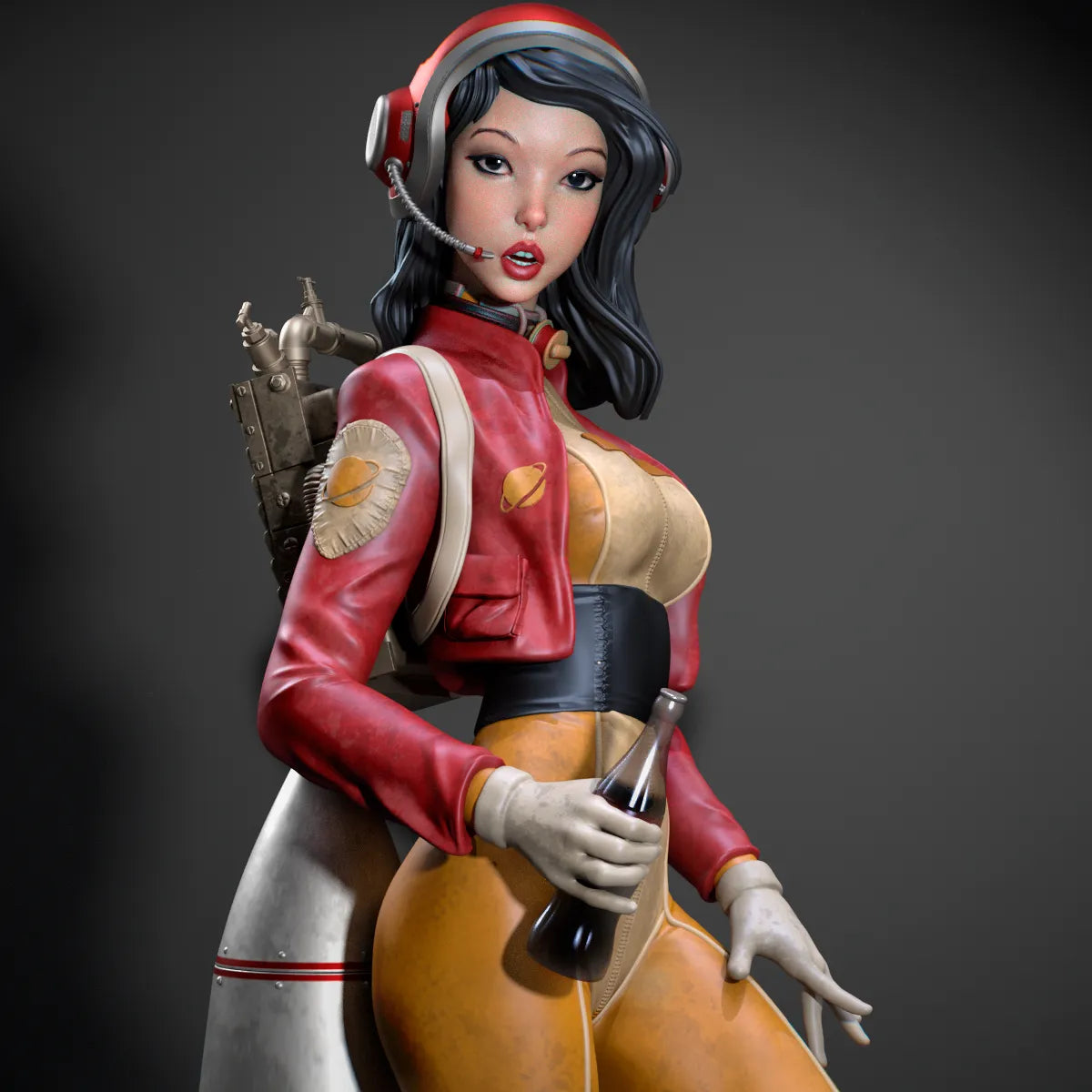 1:12 Retro Astronaut Girl | 3D Printed Resin Garage Kit Figure | CA 3D Studios