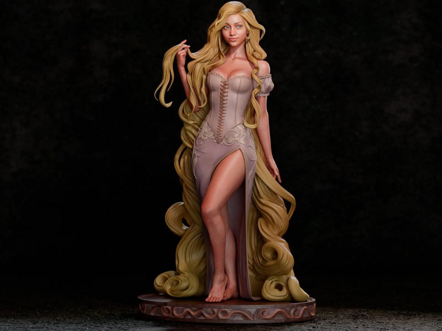 1:12 Rapunzel, Princess of the Tower | 3D Printed Resin Garage Kit Figure | CA 3D Studios
