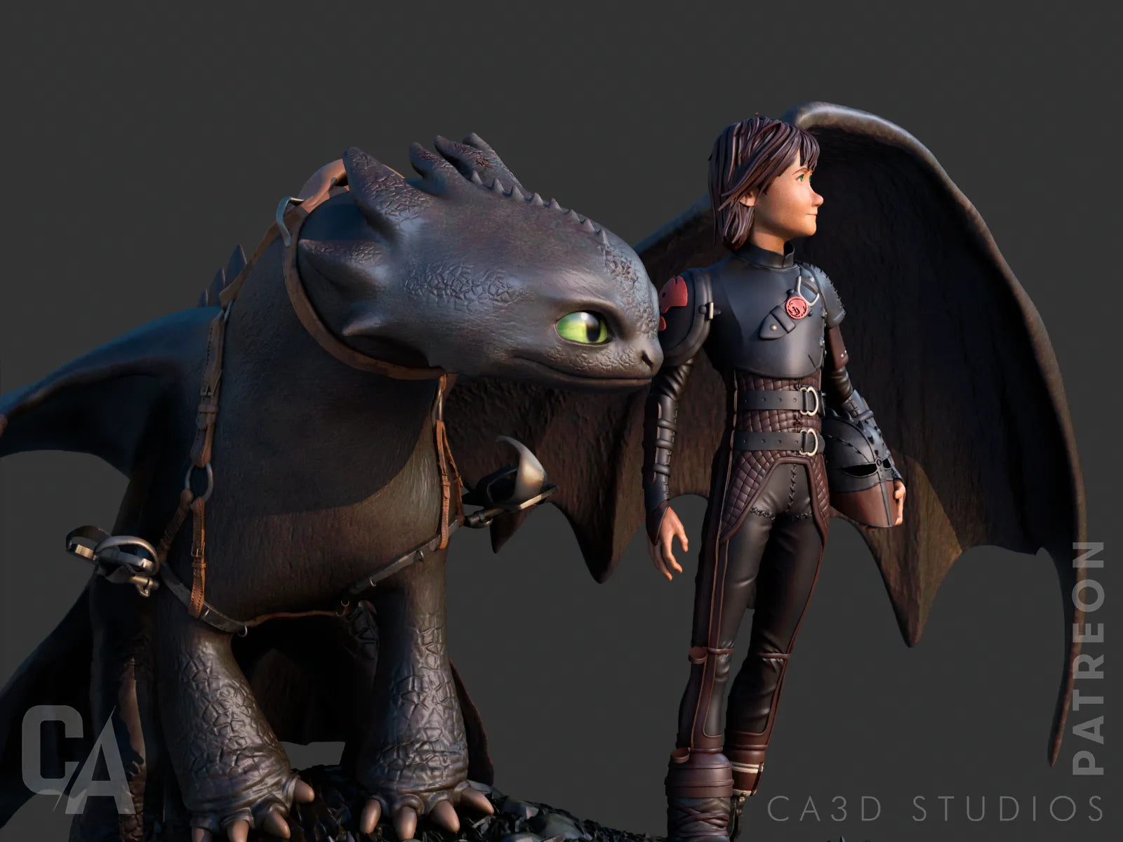1:12 Dragon Rider Companion | 3D Printed Resin Garage Kit Figure | CA 3D Studios