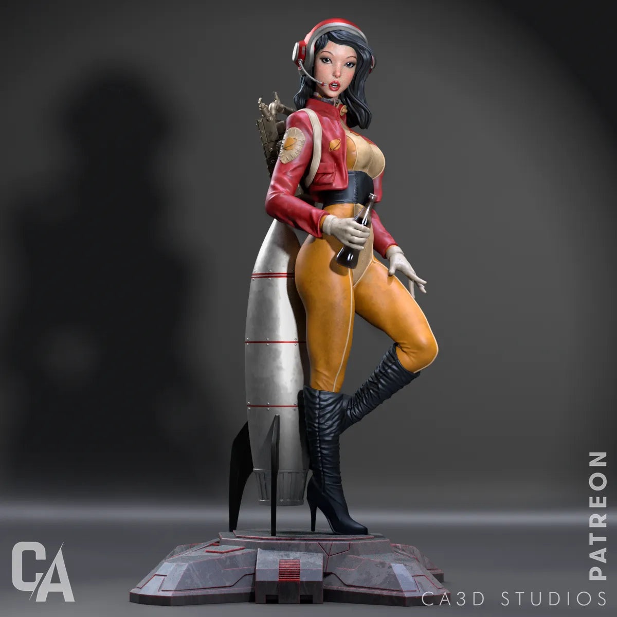 1:12 Retro Astronaut Girl | 3D Printed Resin Garage Kit Figure | CA 3D Studios