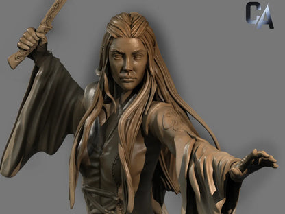 1:12 Elven Swordswoman | 3D Printed Resin Garage Kit Figure | CA 3D Studios