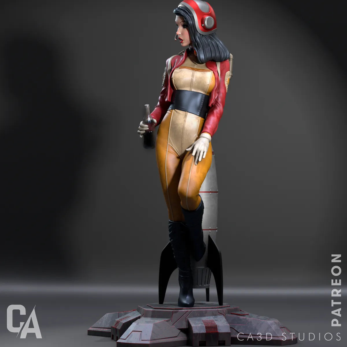 1:12 Retro Astronaut Girl | 3D Printed Resin Garage Kit Figure | CA 3D Studios