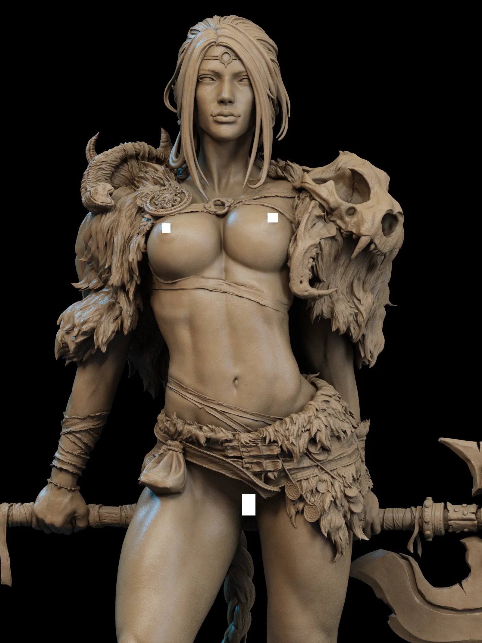 1:12 Barbarian Queen | Resin Garage Kit Figure Original Character | CA 3D Studios