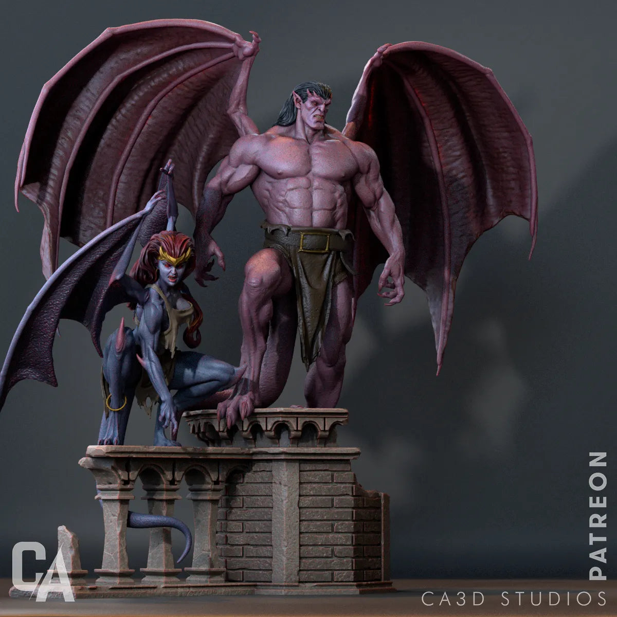 1:12 Living Stone Guardians | 3D Printed Resin Garage Kit Figure | CA 3D Studios