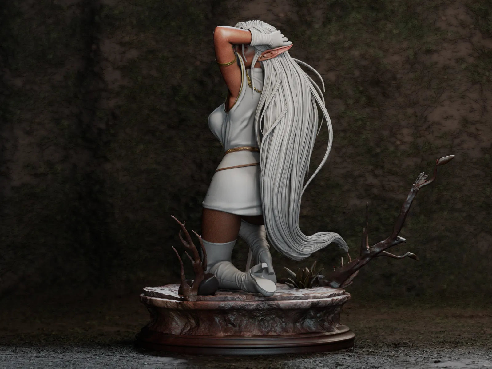 1:12 Dark Elf Warrior | 3D Printed Resin Garage Kit Figure | CA 3D Studios