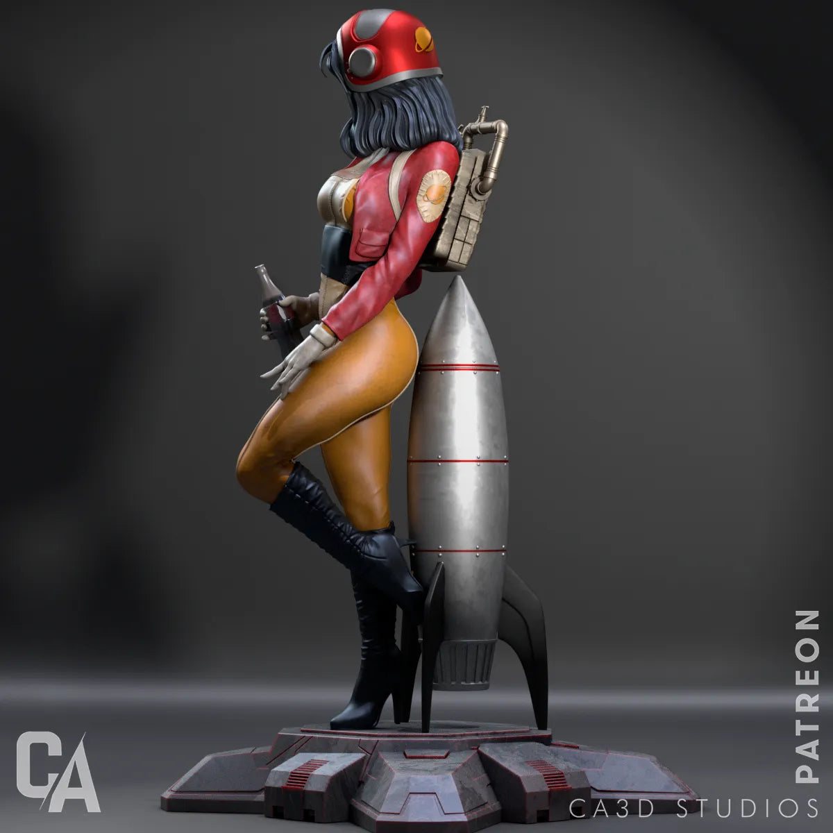 1:12 Retro Astronaut Girl | 3D Printed Resin Garage Kit Figure | CA 3D Studios