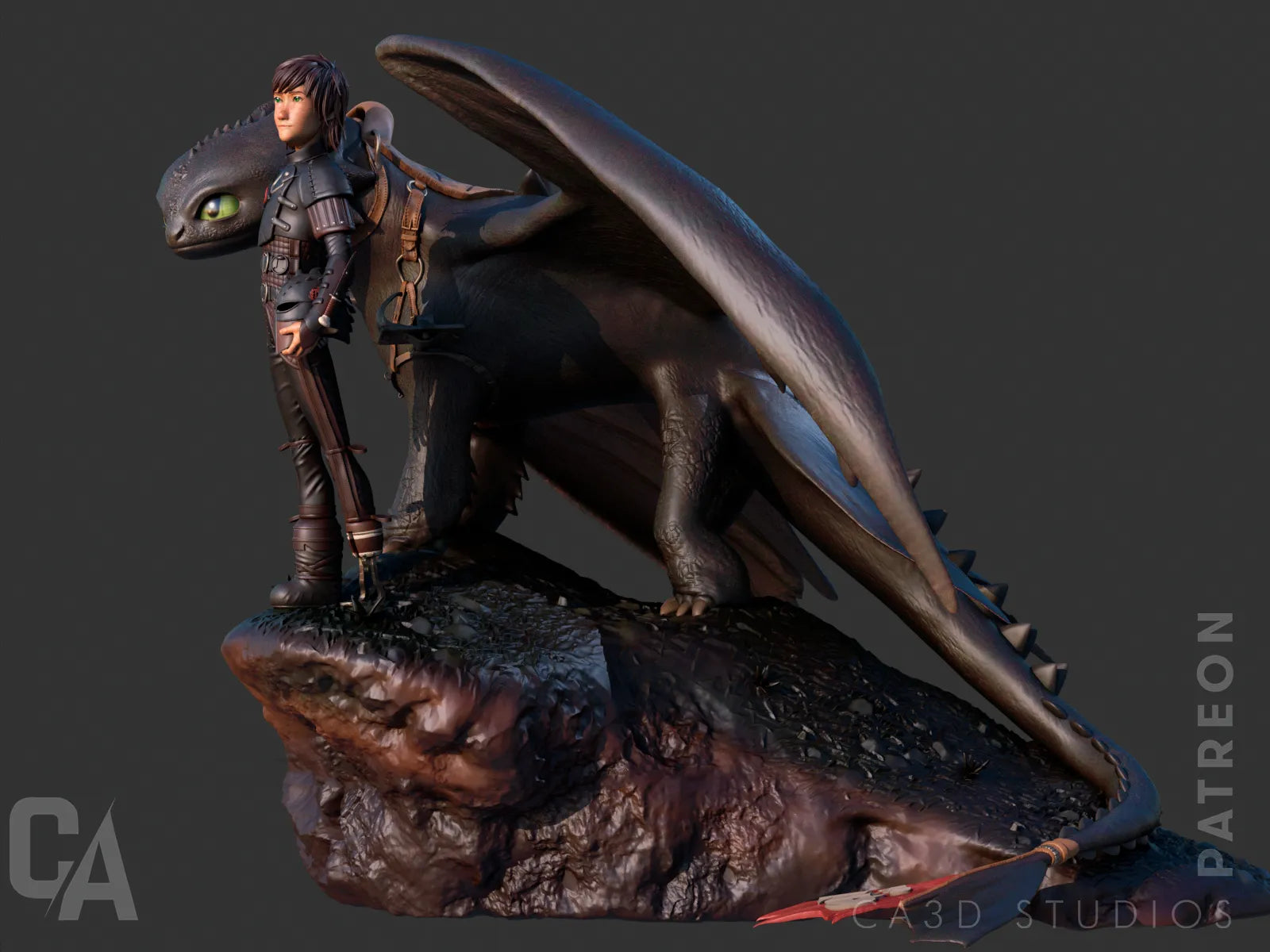 1:12 Dragon Rider Companion | 3D Printed Resin Garage Kit Figure | CA 3D Studios