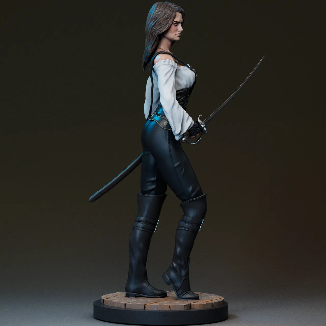 1:12 Pirate Swordswoman | 3D Printed Resin Garage Kit Figure | CA 3D Studios