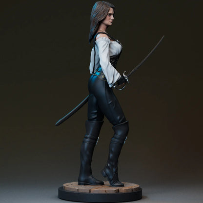 1:12 Pirate Swordswoman | 3D Printed Resin Garage Kit Figure | CA 3D Studios