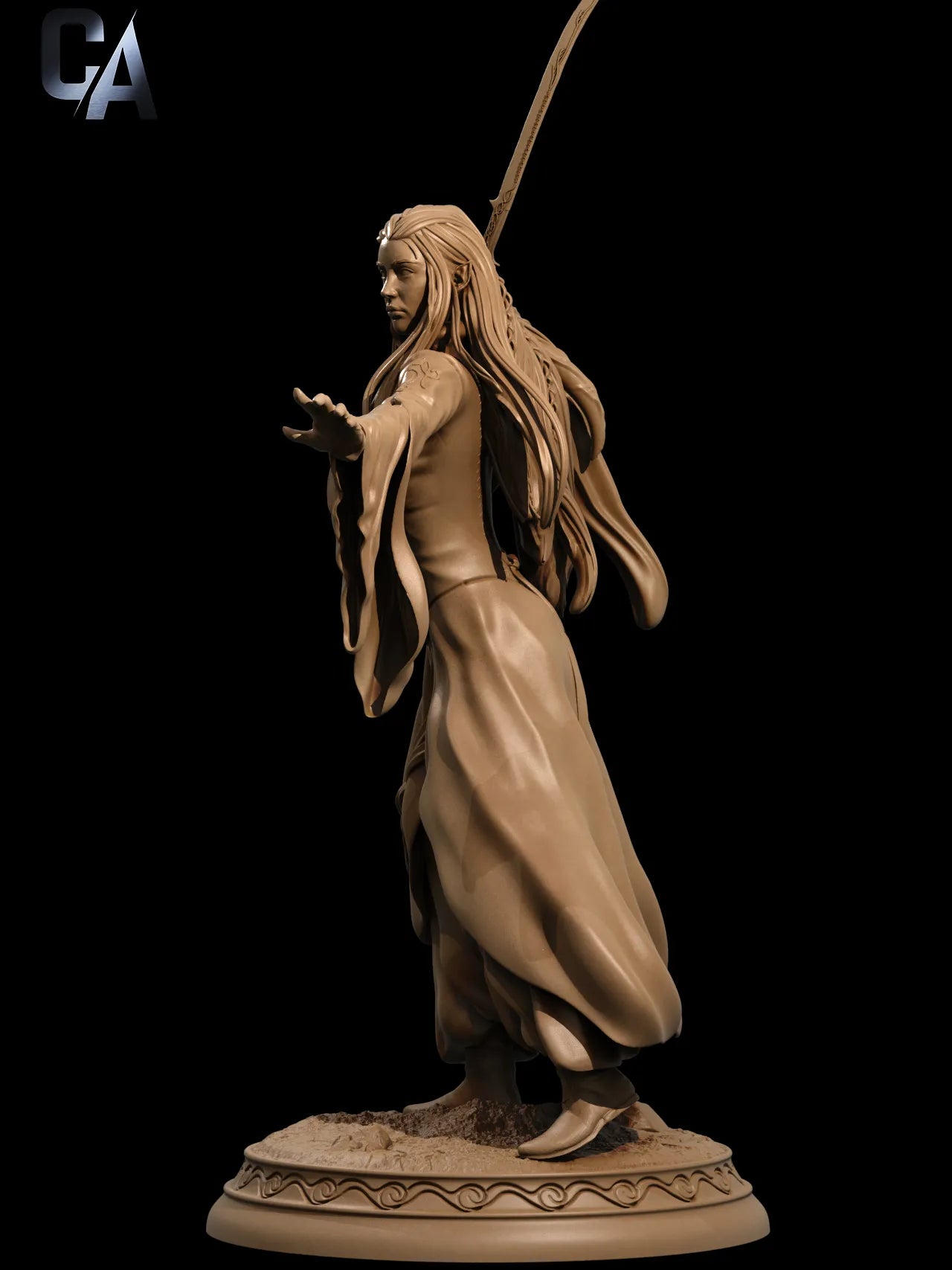 1:12 Elven Swordswoman | 3D Printed Resin Garage Kit Figure | CA 3D Studios