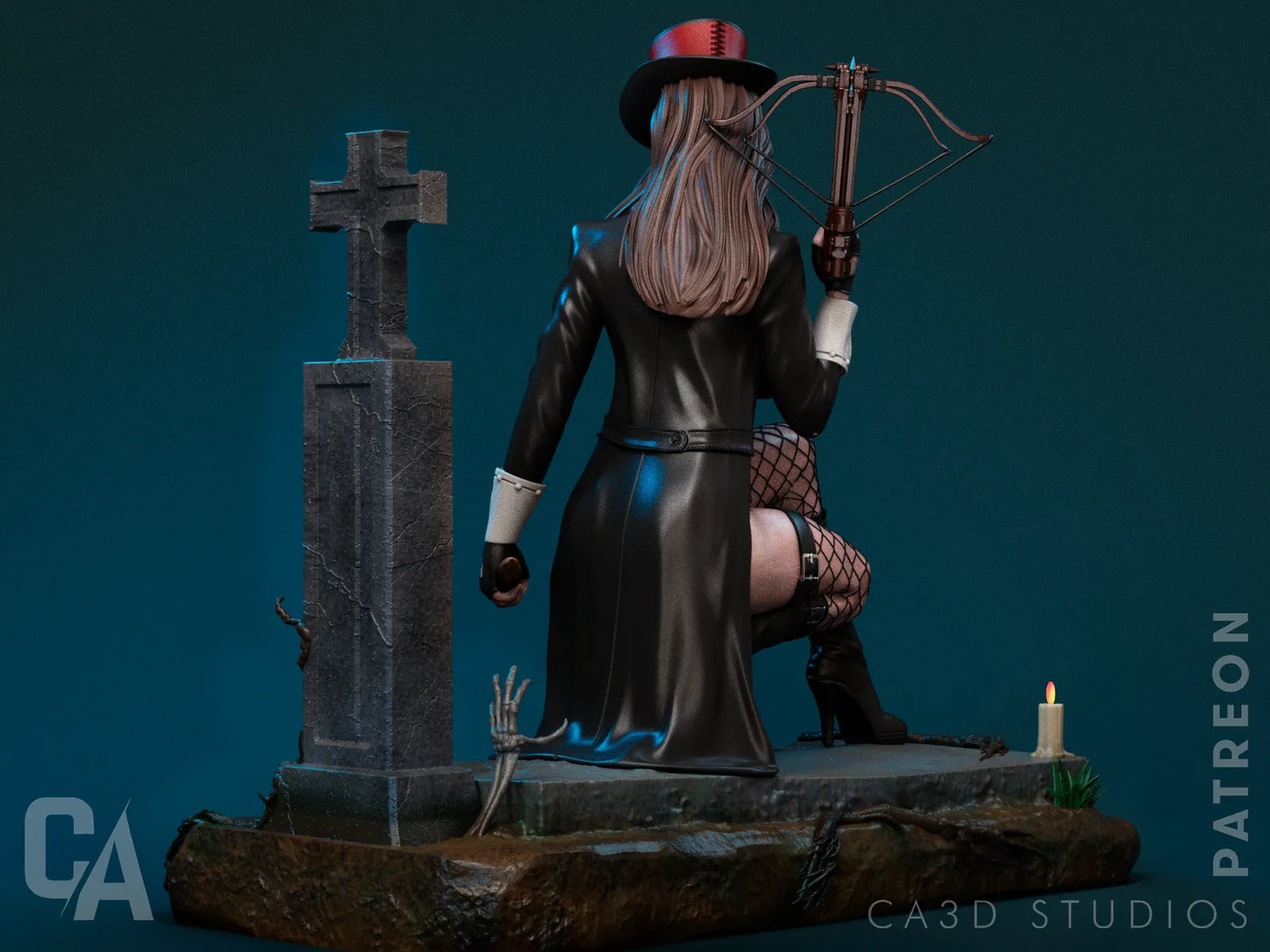 1:12 Vampire Huntress | 3D Printed Resin Garage Kit Figure | CA 3D Studios