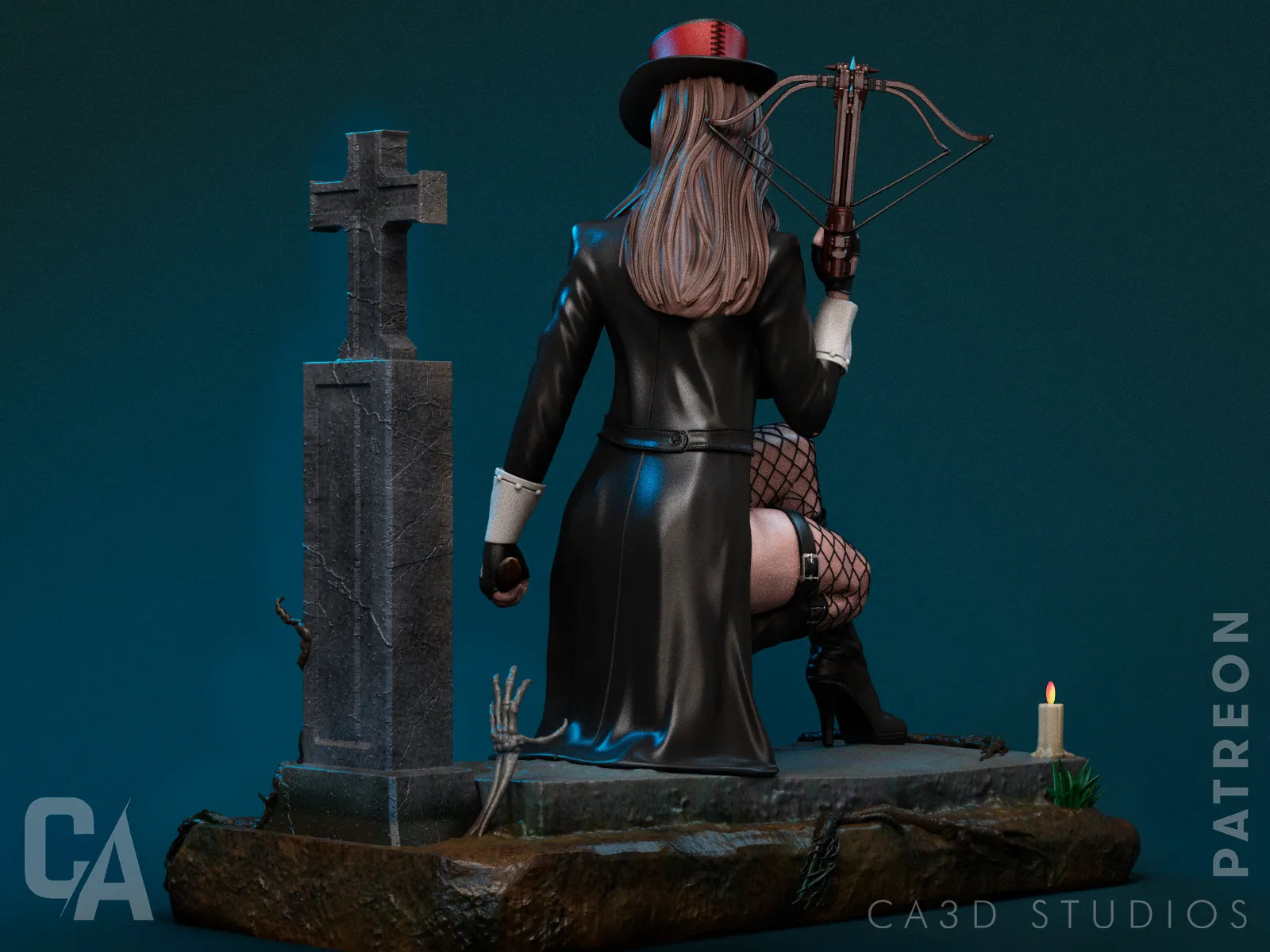 1:12 Vampire Huntress | 3D Printed Resin Garage Kit Figure | CA 3D Studios