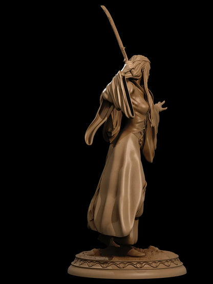1:12 Elven Swordswoman | 3D Printed Resin Garage Kit Figure | CA 3D Studios