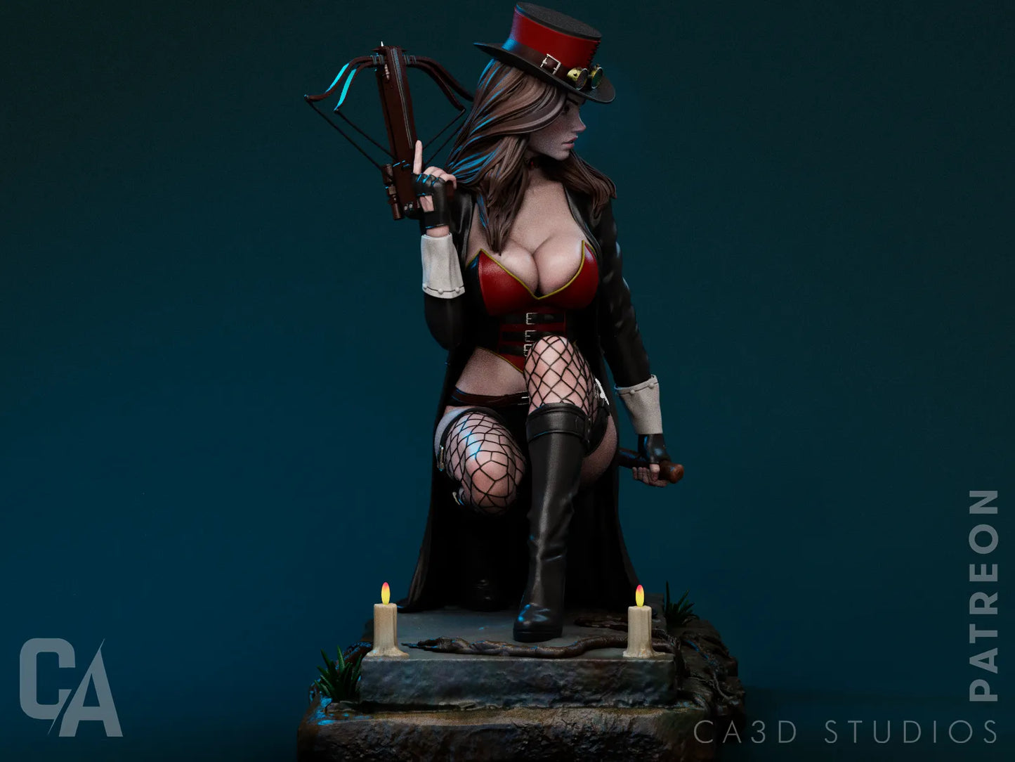 1:12 Vampire Huntress | 3D Printed Resin Garage Kit Figure | CA 3D Studios
